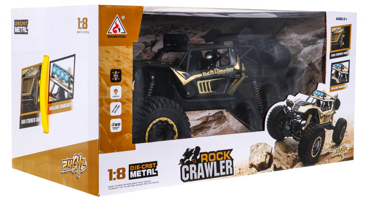 Metalni buggy na daljinsko upravljanje Mega Crawler 1:8 - crno/žuti