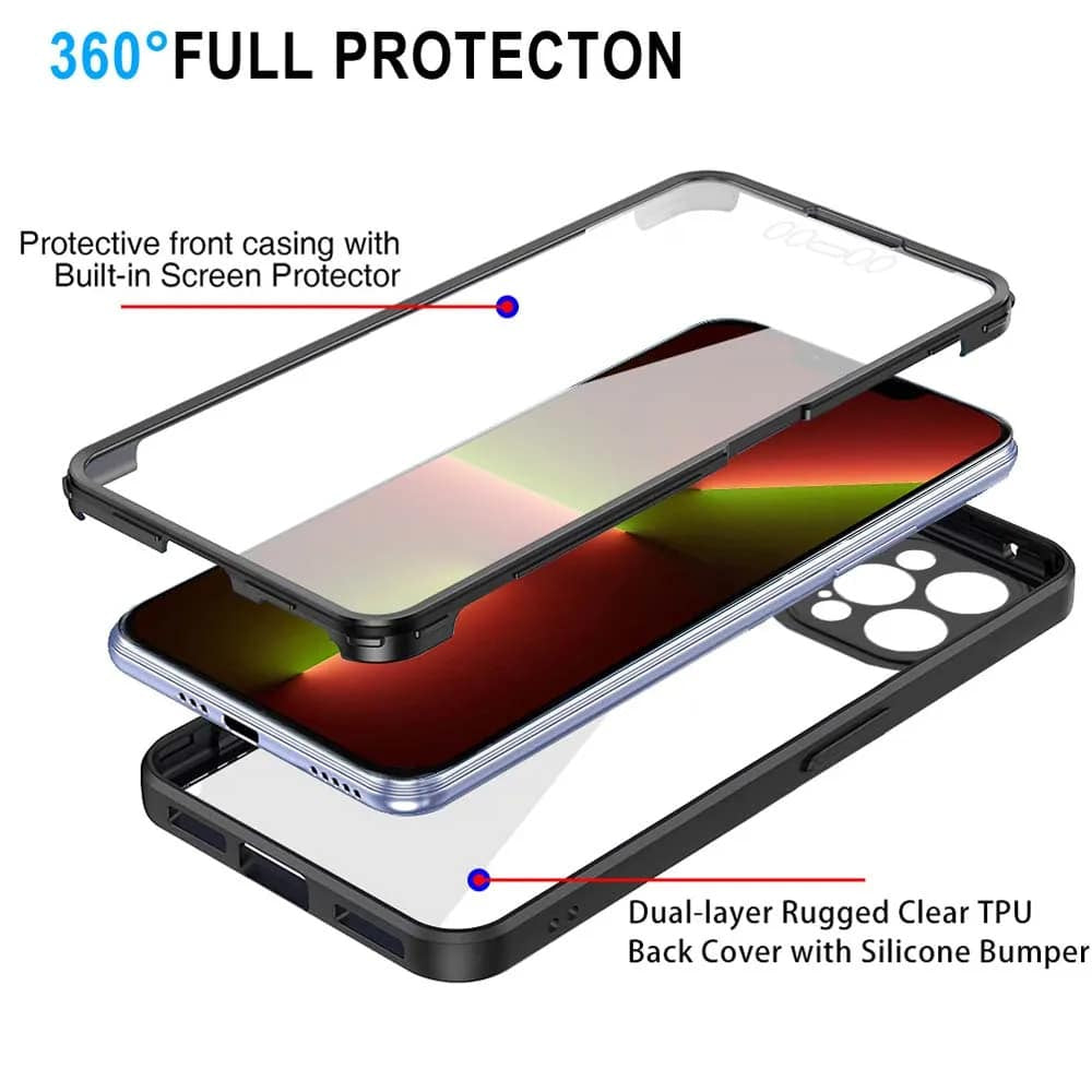 Techsuit - ColorVerse 360 Series dvostranski zaščitni ovitek za iPhone 13 Pro Max - črn