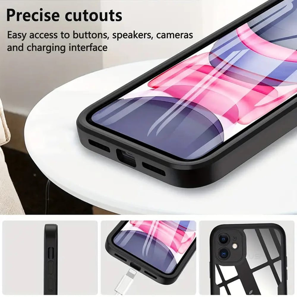 Techsuit - ColorVerse 360 Series dvostranski zaščitni ovitek za iPhone 13 Pro Max - črn