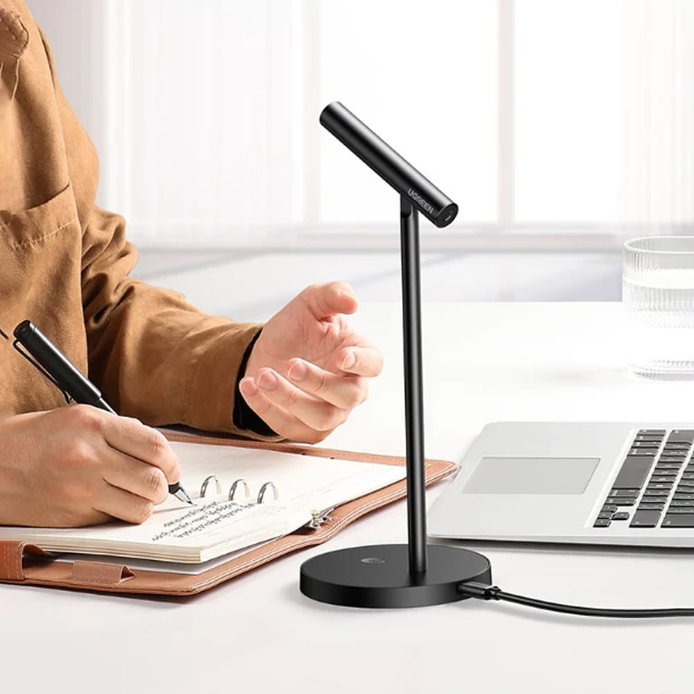 Ugreen - Namizni mikrofon (10934) - za računalnik - prenosnik - telefon - s kablom USB-C - 2 m - črn