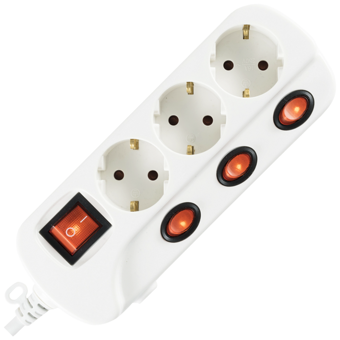 home Produžni kabel sa zaštitom, 3 utičnice, 1.0mm², 1.5 met - NVK 03K/WH