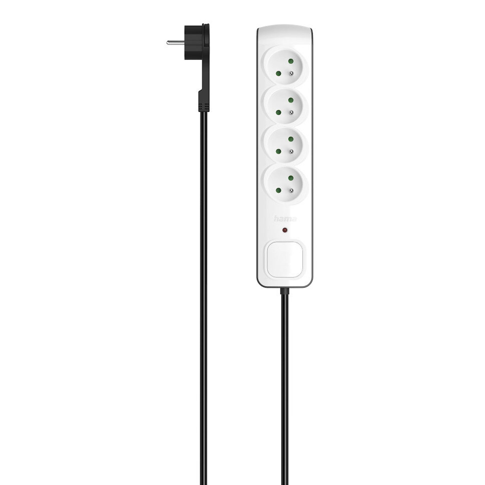 Hama P2223761 produžni kabel 1,5 m 4 utičnice naizmjenične struje U zatvorenom Crno, Bijelo