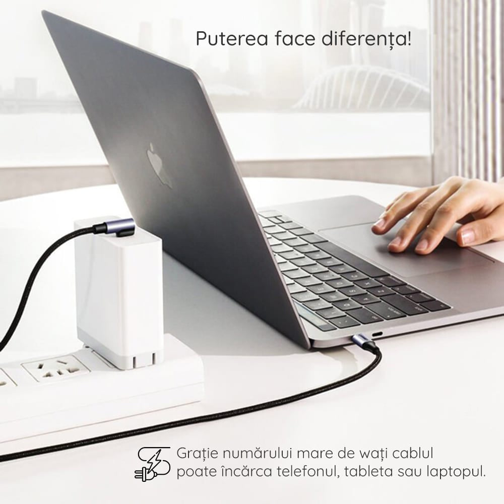 Hoco – Polnilni kabel (U108) – USB Type-C na USB Type-C PD 100W 5A 1.2m – črn