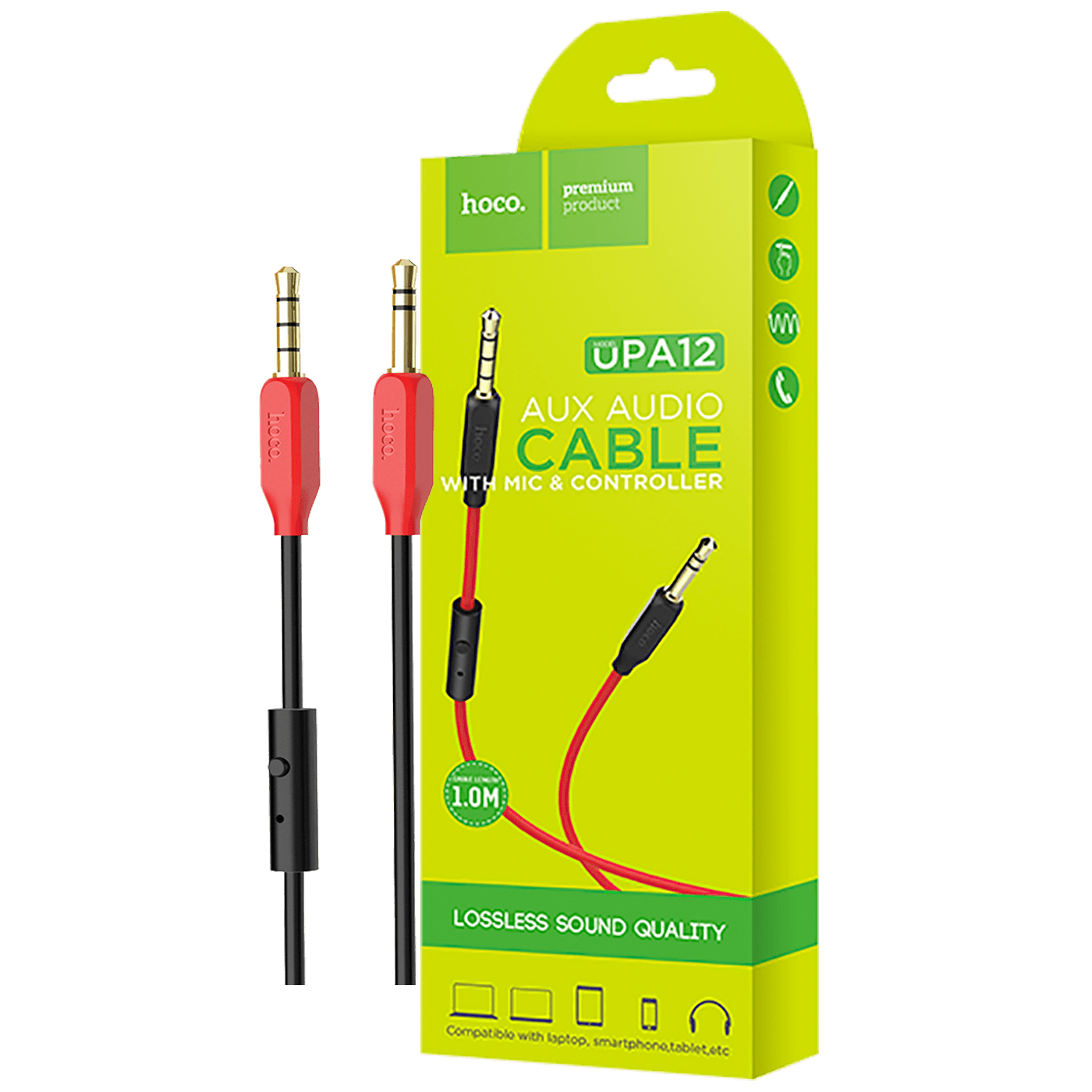 hoco. Audio kabel 3.5 mm sa mikrofonom, dužina 1.0 metar - UPA12 AUX MIC