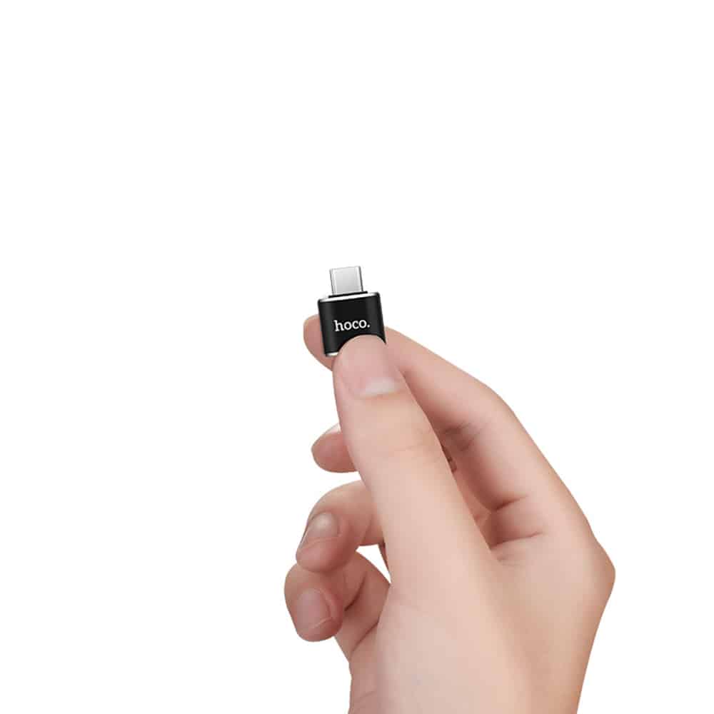 HOCO - OTG adapter (UA5) - USB-A na USB Type-C Plug & Play 480 Mbps - črn