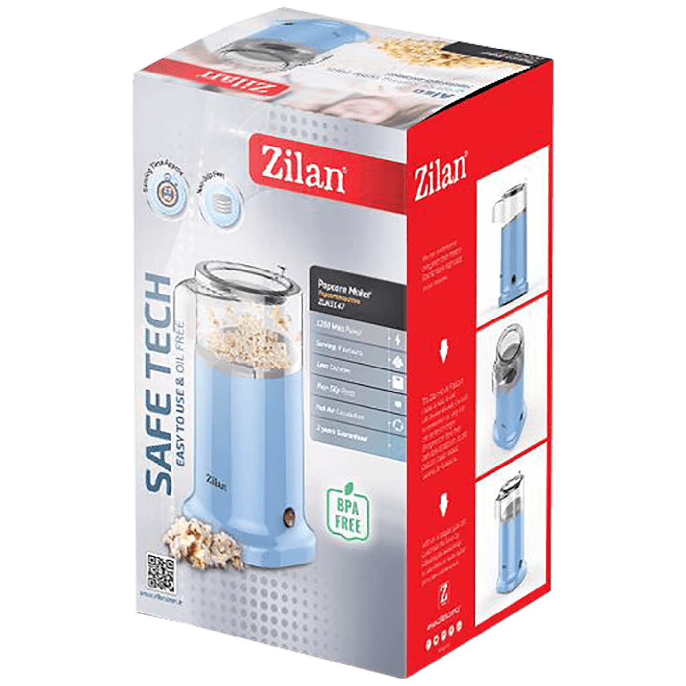 Zilan Aparat za kokice, 1200 W, bijela - ZLN8044/WH