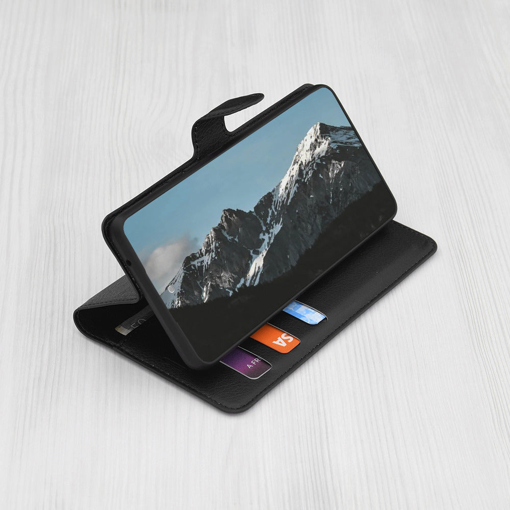 Techsuit Leather Folio preklopna torbica za Honor 400 Lite – črna