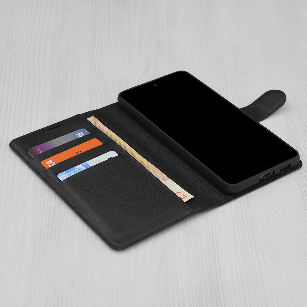 Techsuit Leather Folio preklopna torbica za Honor 400 Lite – črna
