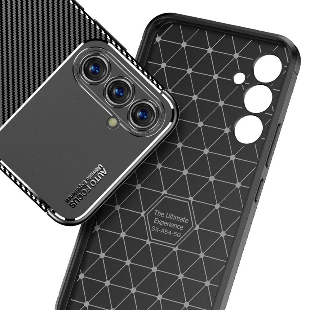 Techsuit – CarbonFiber ovitek za Samsung Galaxy A54 5G – črn
