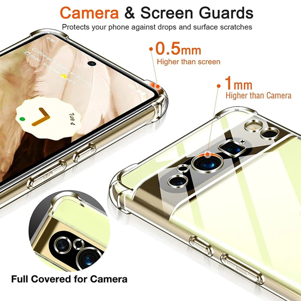 Techsuit Shockproof Clear Silicone prozoren ovitek, odporen na udarce, za Google Pixel 9 Pro XL