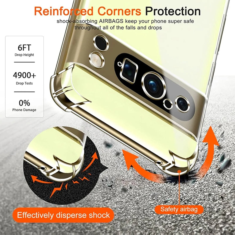 Techsuit Shockproof Clear Silicone prozoren ovitek, odporen na udarce, za Google Pixel 9 Pro XL