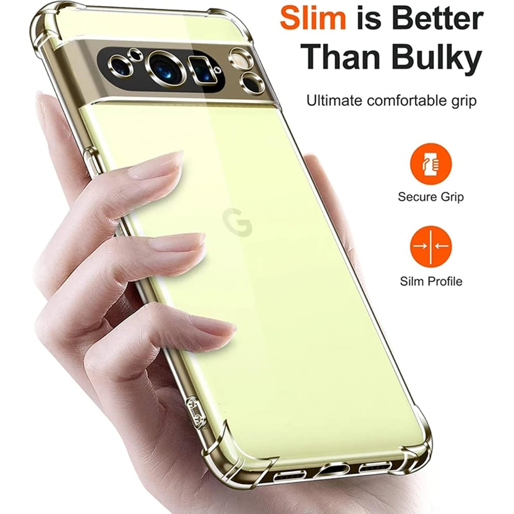 Techsuit Shockproof Clear Silicone prozoren ovitek, odporen na udarce, za Google Pixel 9 Pro XL