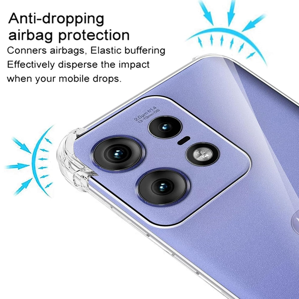 Techsuit Shockproof Clear Silicone prozorna maskica, odporna na udarce, za Motorola Edge 50 Pro