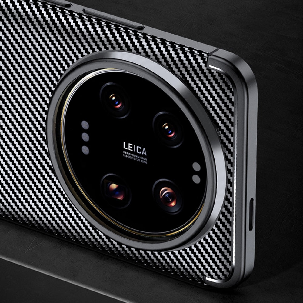 Techsuit – CarbonFiber ovitek za Xiaomi 14 Ultra – črn