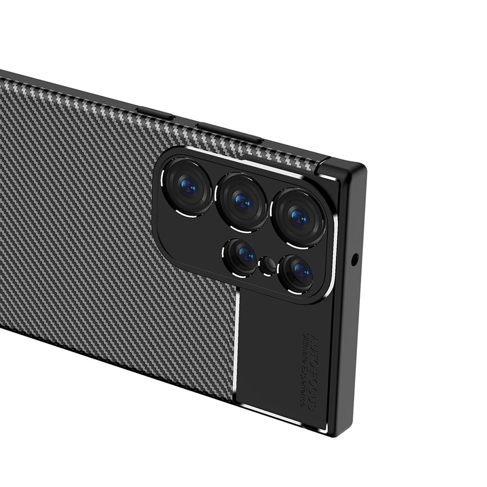 Techsuit – ovitek CarbonFiber za Samsung Galaxy S23 Ultra – črn