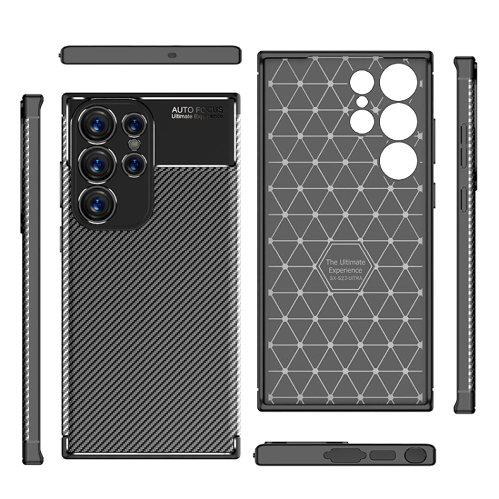 Techsuit – ovitek CarbonFiber za Samsung Galaxy S23 Ultra – črn