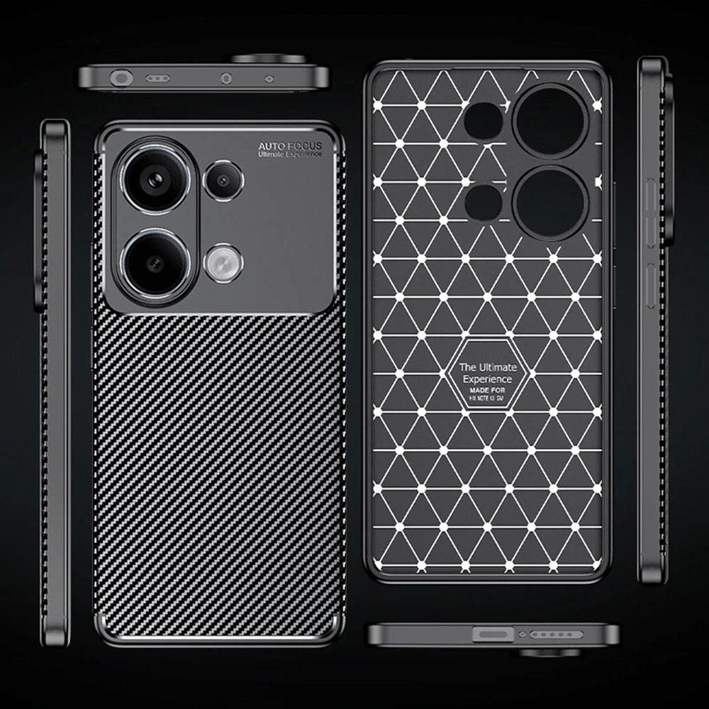 Techsuit – CarbonFiber ovitek za Xiaomi Redmi Note 13 4G – črn