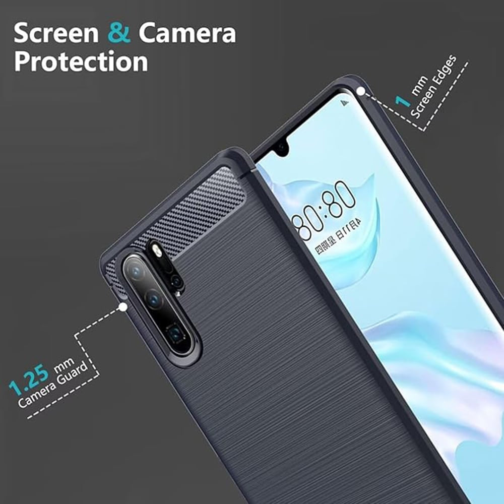 Techsuit Carbon Silicone ovitek za Huawei P30 Pro – moder
