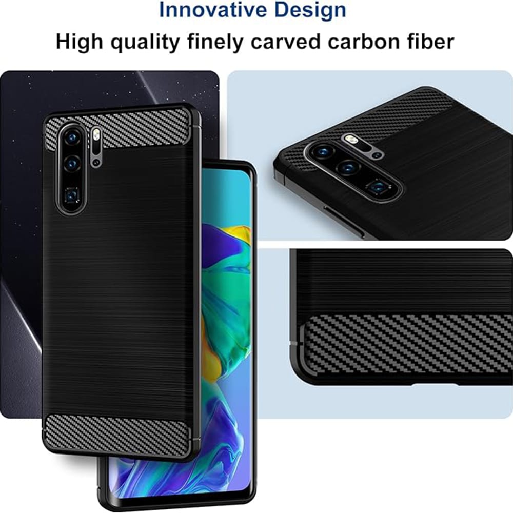 Techsuit Carbon Silicone ovitek za Huawei P30 Pro – moder