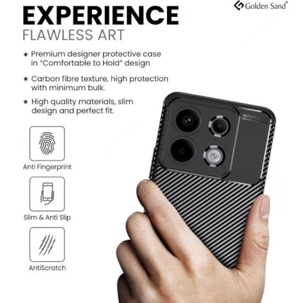 Techsuit – Ovitek CarbonFiber za Xiaomi Redmi Note 13 5G – črn
