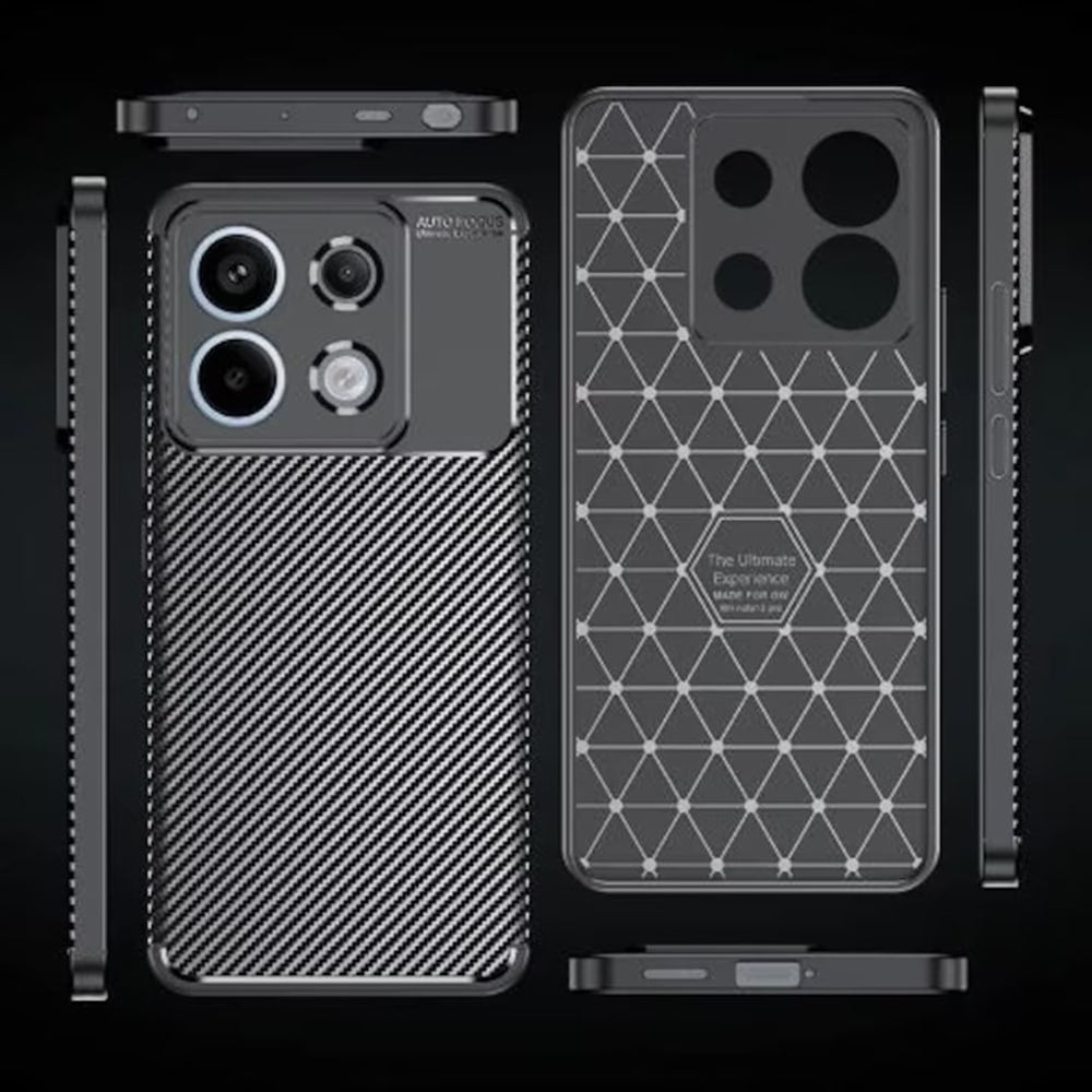 Techsuit – Ovitek CarbonFiber za Xiaomi Redmi Note 13 5G – črn