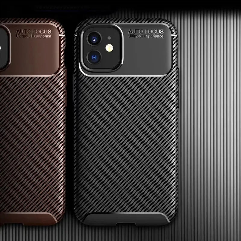 Techsuit – CarbonFiber maska za iPhone 12 / 12 Pro – crna