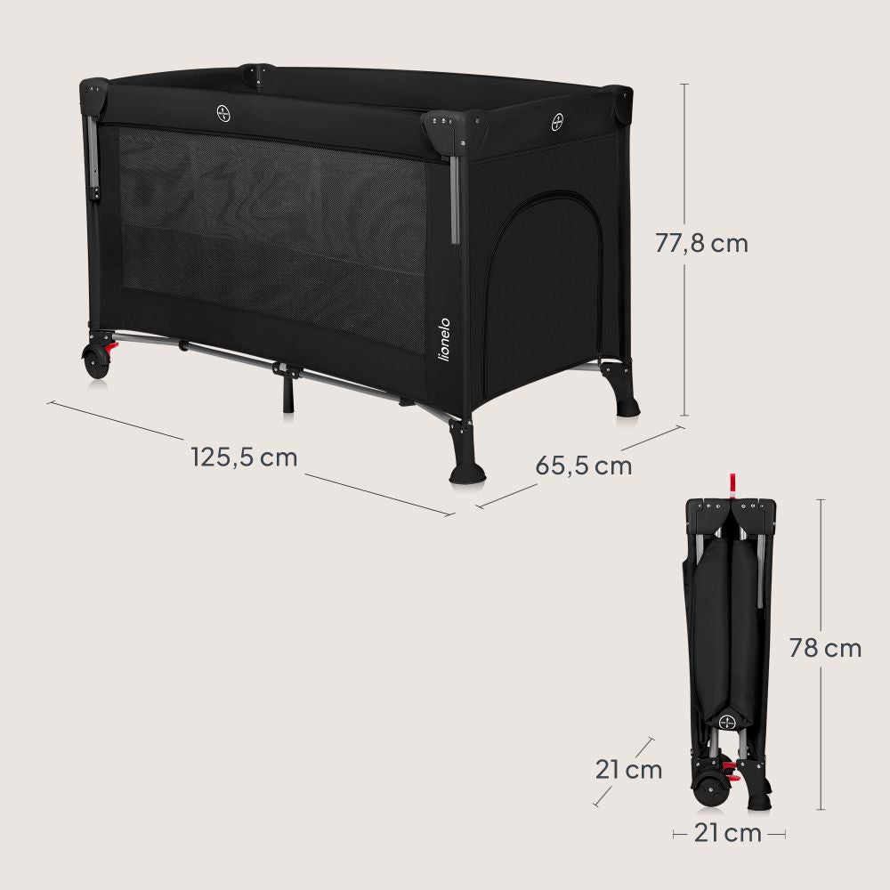 Lionelo krevetić 3u1 Ellen, Black Carbon