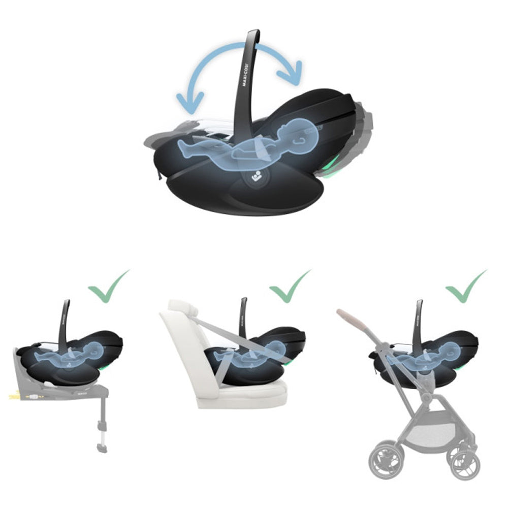 Maxi-Cosi autosjedalica Pebble 360 Pro 2 i-Size 0-13 kg (40-87 cm), Twillic Black