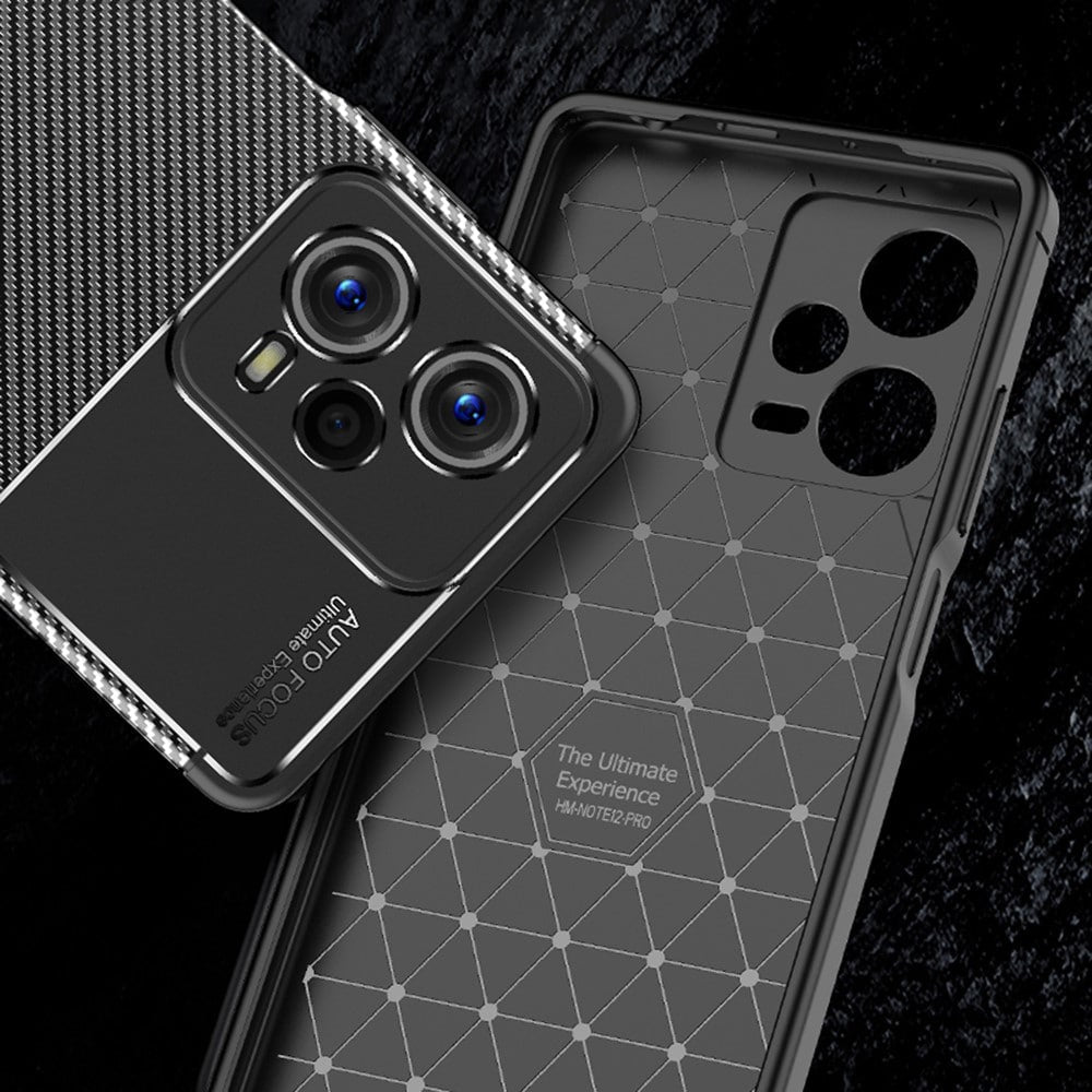 Techsuit – Karbonska maska za Xiaomi Redmi Note 12 5G / Poco X5 – črna