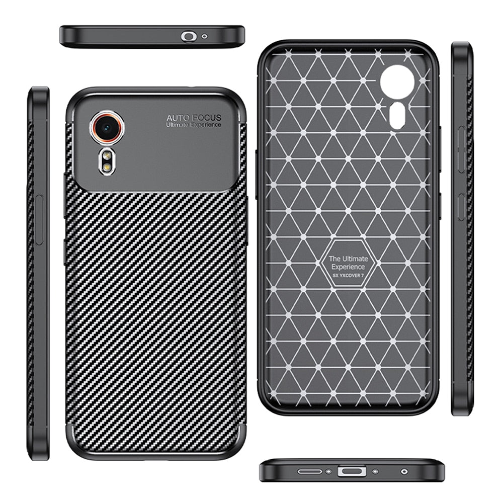 Techsuit – ovitek CarbonFiber za Samsung Galaxy Xcover7 – črna