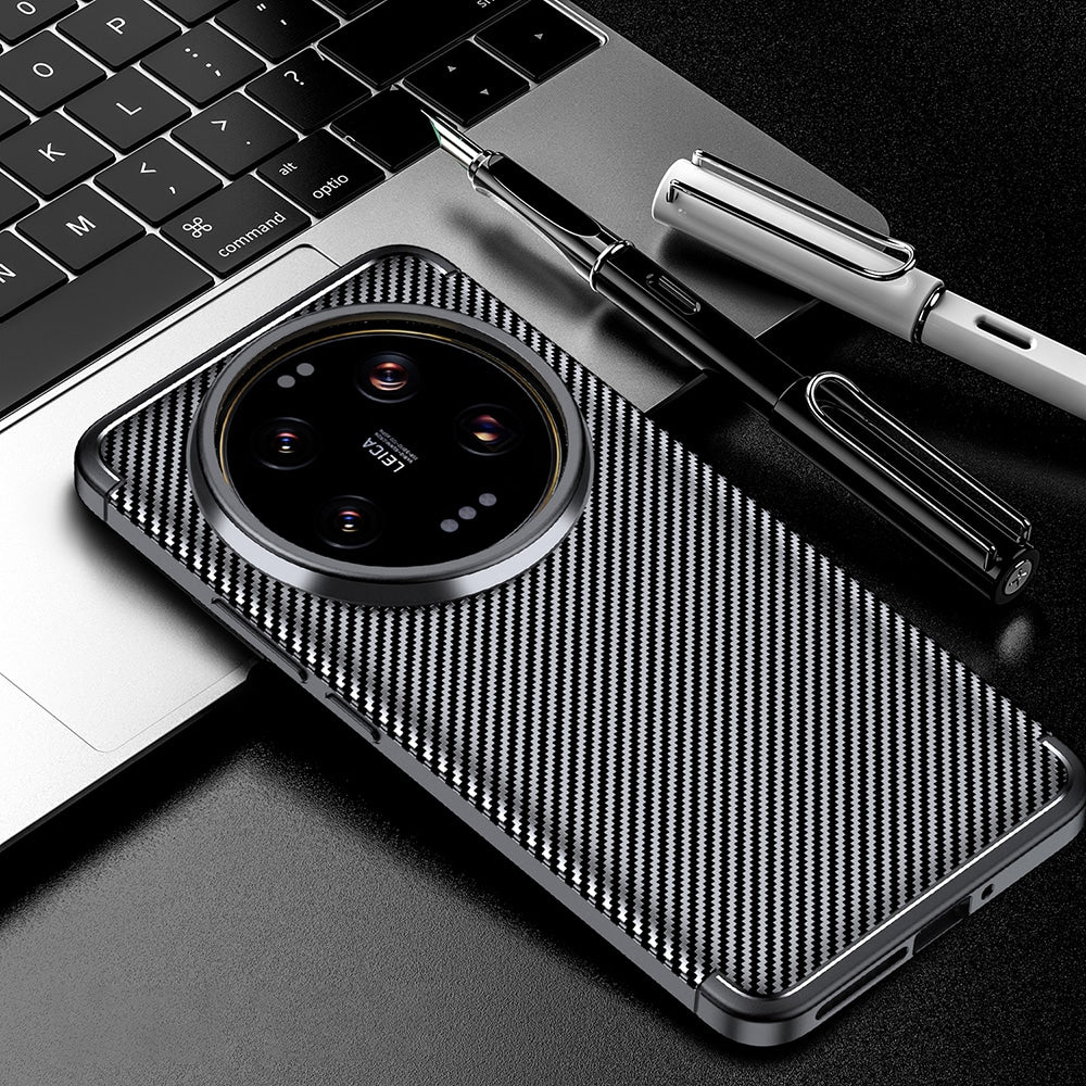 Techsuit – CarbonFiber ovitek za Xiaomi 13 Ultra – črn