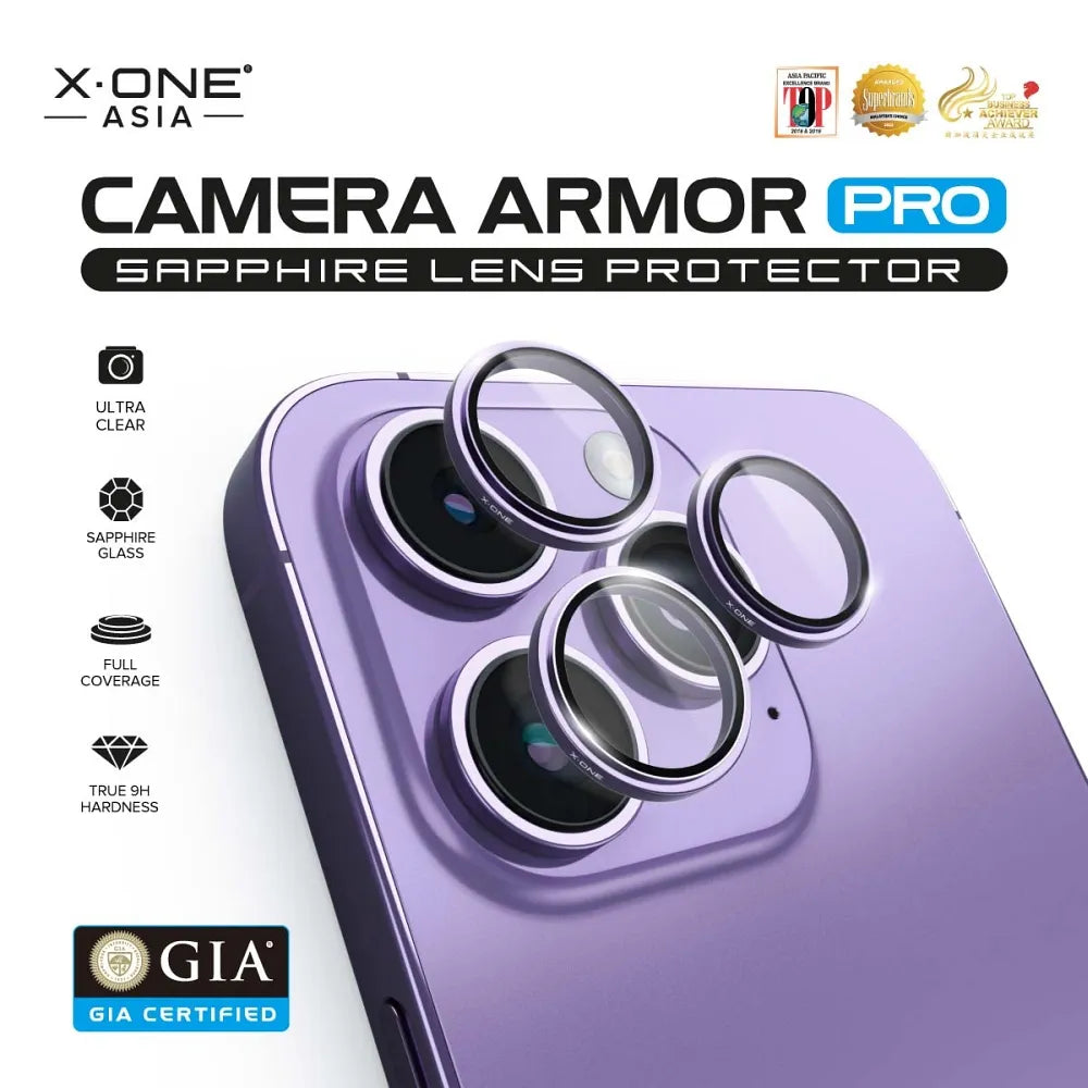 X-ONE safirno steklo za objektiv kamere Camera Armor Pro – za iPhone 15 /15 Plus, srebrno