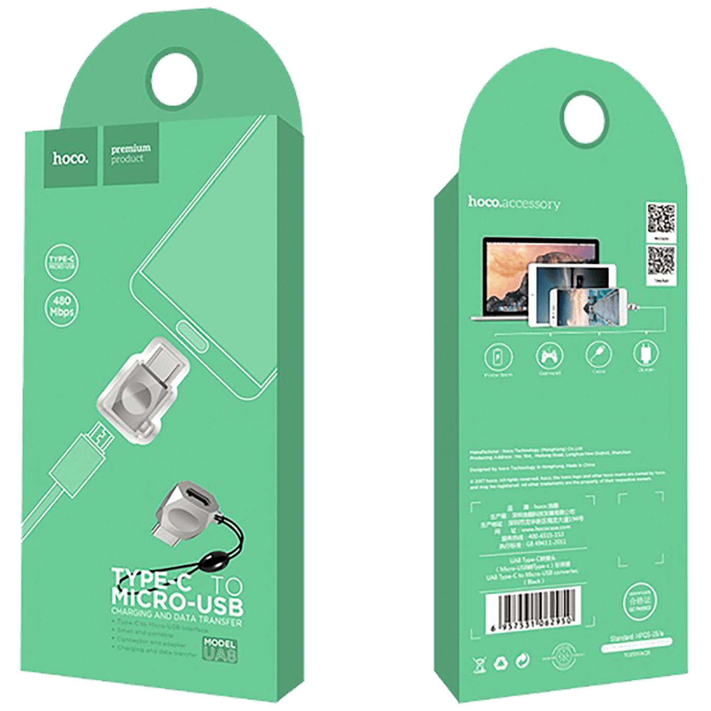 hoco. Adapter USB type C / Micro USB, OTG - UA8 Type C to Micro USB