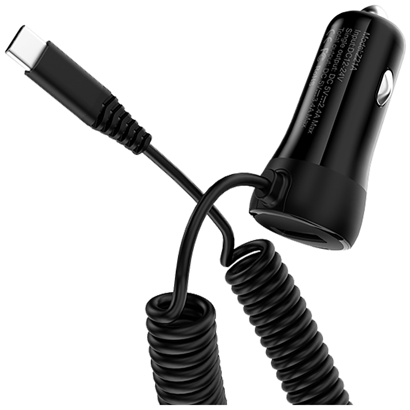 hoco. Auto punjač sa micro USB kabelom, 1 x USB, 2.4 A max. - Z21A Ascender single USB