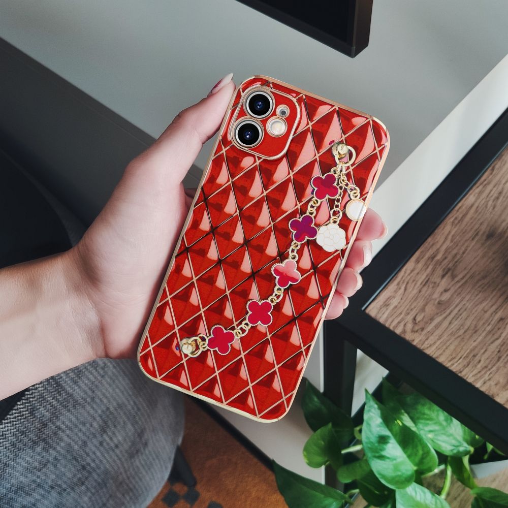 TREND ovitek z verižico za iPhone 7 / 8 / SE 2020 / SE 2022 rdeč