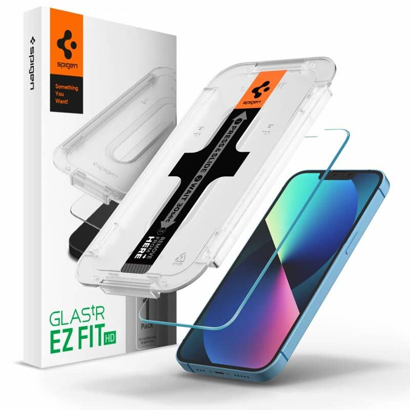 Spigen - Glas.TR EZ-FIT - iPhone 13 / 13 Pro / 14 / 16e - Prozirno