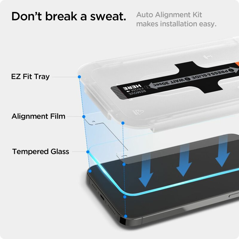 Spigen - Glas.TR EZ-FIT - iPhone 13 / 13 Pro / 14 / 16e - Prozoren