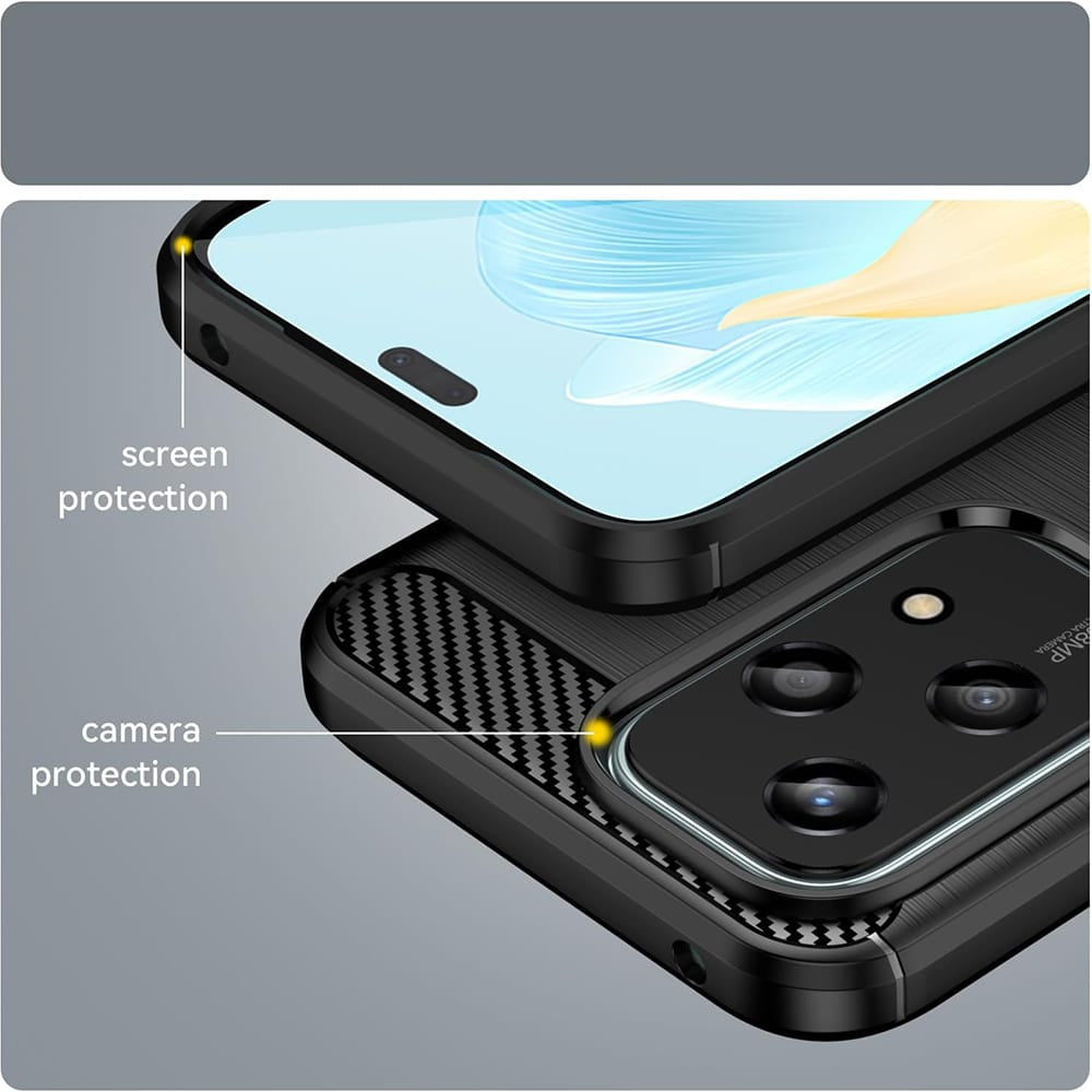 Techsuit Carbon Silicone ovitek za Honor 200 Lite – črna