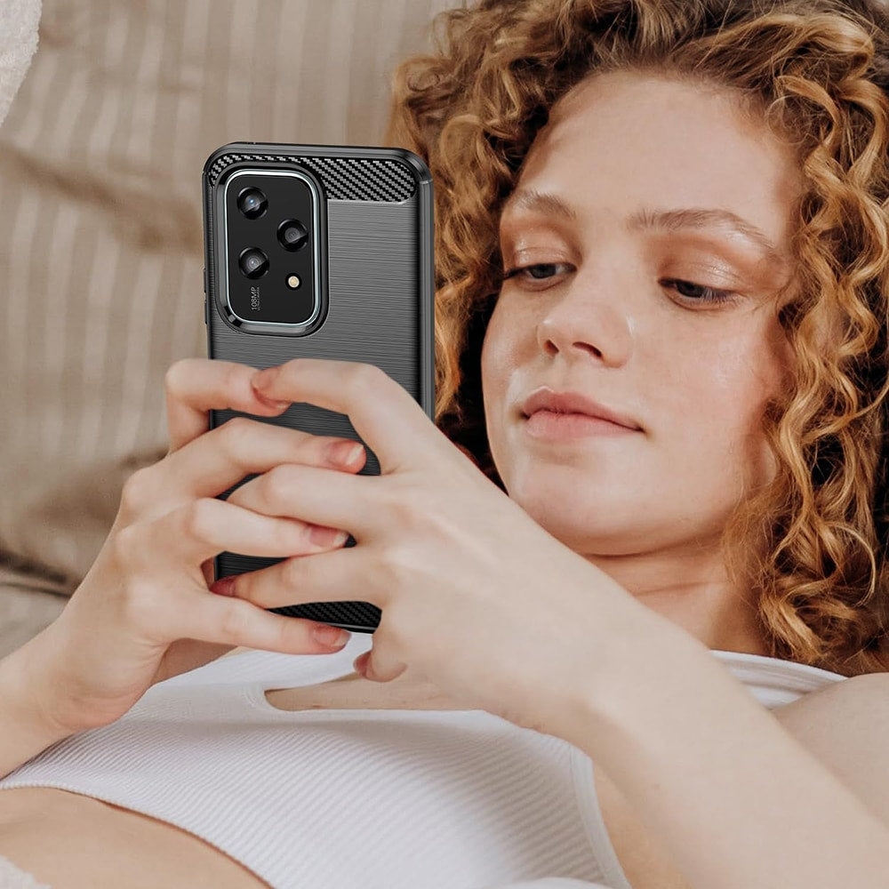 Techsuit Carbon Silicone ovitek za Honor 200 Lite – črna