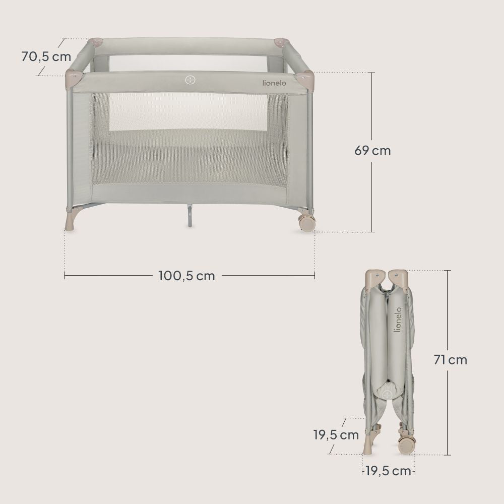 Lionelo putni krevetić 2u1 Amelie, Beige Sand