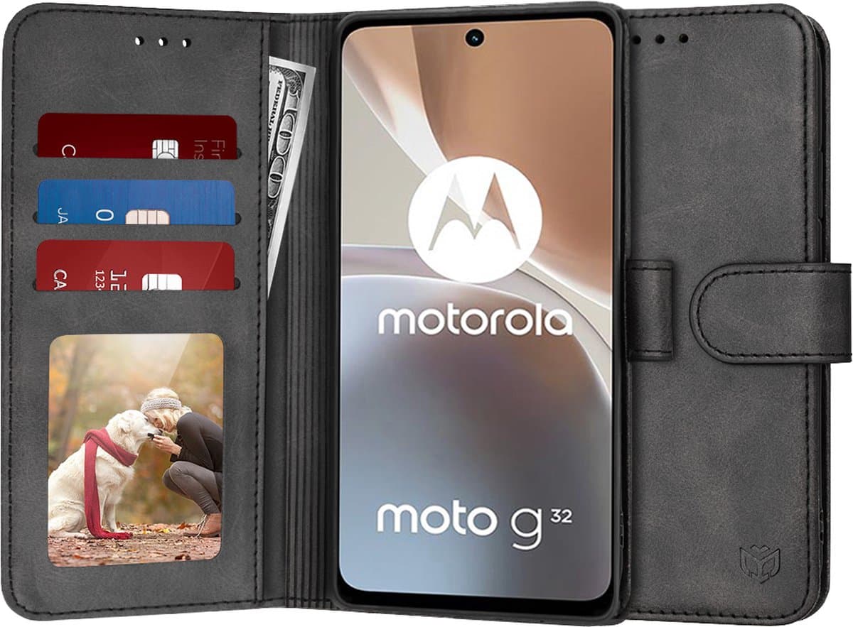 Techsuit Diary Book preklopna maska za Motorola Moto G32 – crna