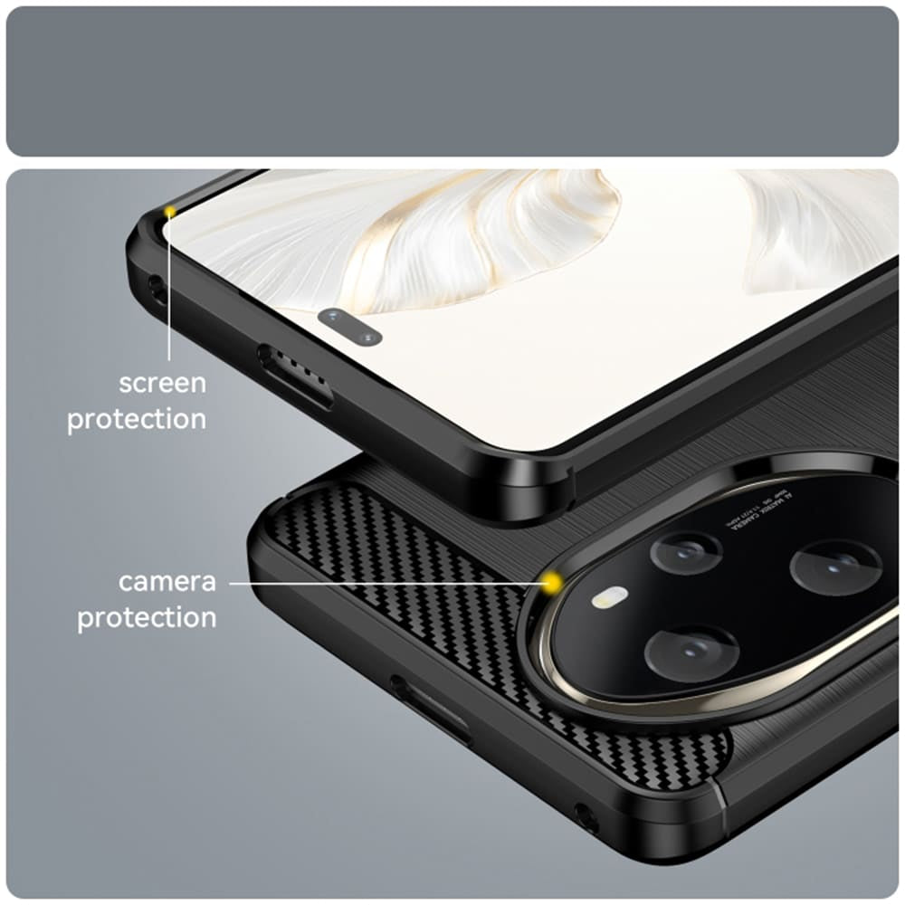 Techsuit Carbon Silicone ovitek za Honor 200 – črna