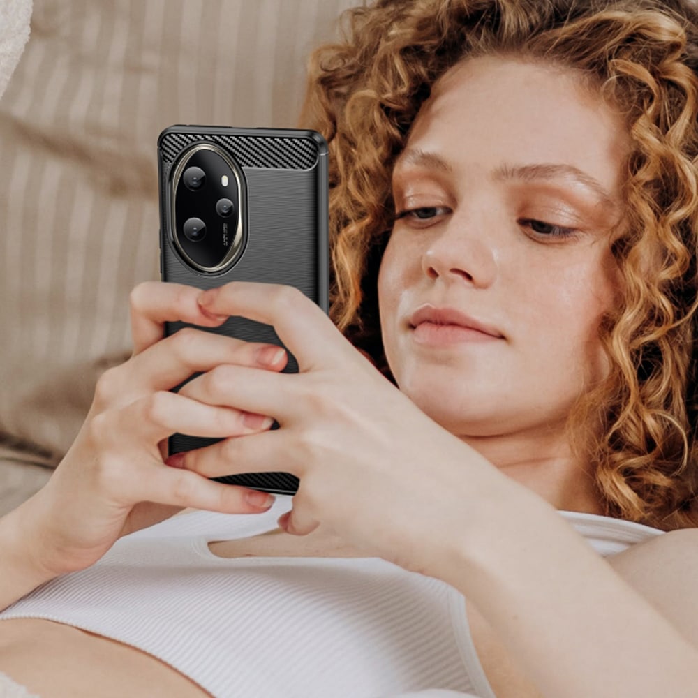 Techsuit Carbon Silicone ovitek za Honor 200 – črna