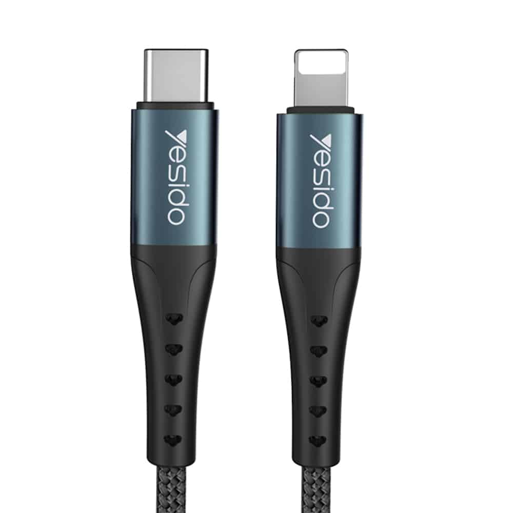 Yesido - podatkovni kabel (CA-64) - Type-C na Lightning, 18W, PD, 1,2 m - crni