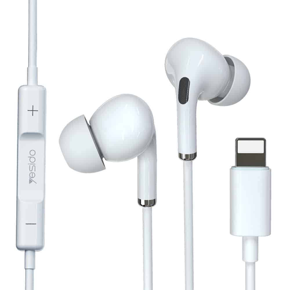 Yesido - Stereo slušalice (YH-36) - In-ear, Lightning, 1,2 m - Bijele