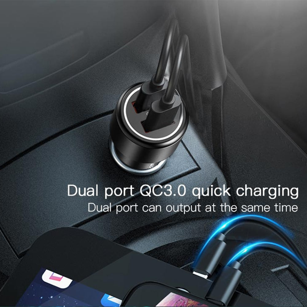 Yesido - Avto polnilec (Y43) - 2xUSB QC 3.0 36W - črn