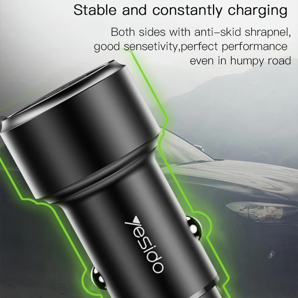 Yesido - Avto polnilec (Y43) - 2xUSB QC 3.0 36W - črn