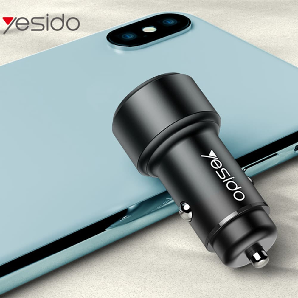 Yesido - Avto polnilec (Y43) - 2xUSB QC 3.0 36W - črn