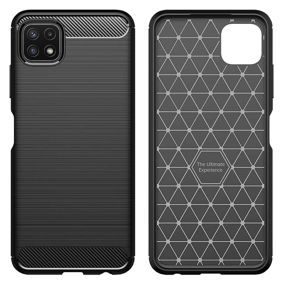 Techsuit - Karbonska silikonska maska za Samsung Galaxy A22 5G - črna