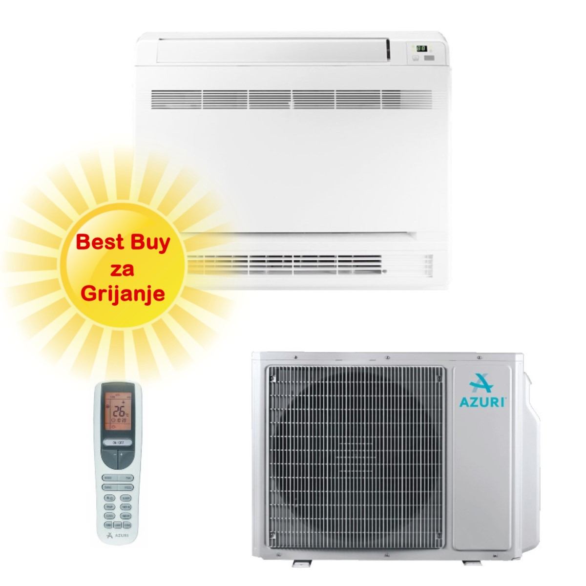 AZURI KLIMA UREĐAJ 3,5kW AZI-FO35VD - podna, za prostor do 35m2, A++ energetska klasa, Wi-Fi